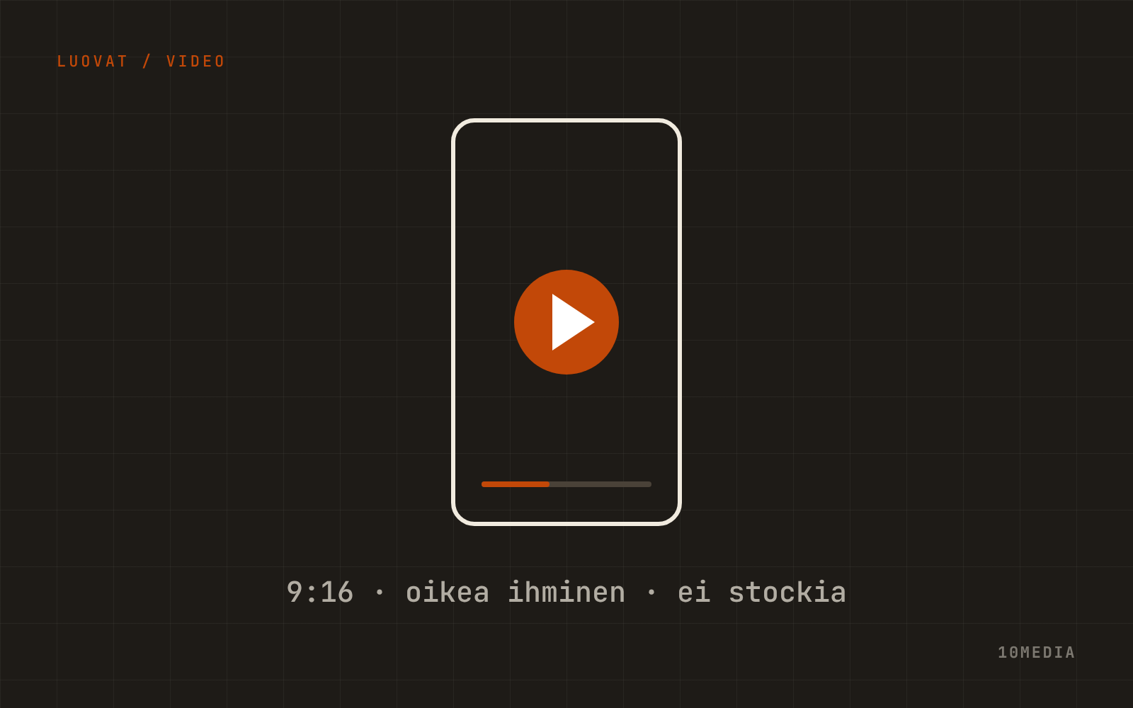 Pystyvideo 9:16, jossa oikea ihminen eikä stock-kuvaa